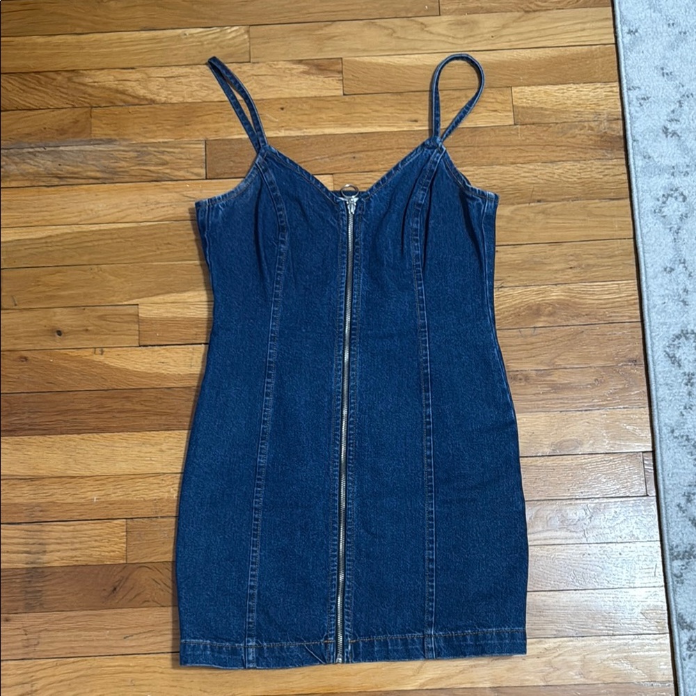 Topshop Blue Bodycon Mini Dress Spaghetti Strap